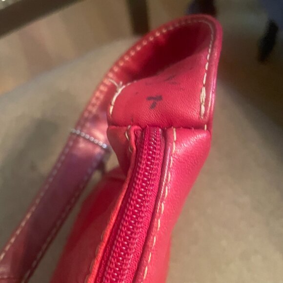 Fossil Red Leather Purse Bag #75082 - Picture 4 of 12